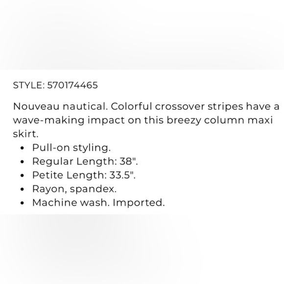 Chicos Tinley maxi striped blue white nautical skirt size 3 XL NWT flattering - Picture 5 of 7